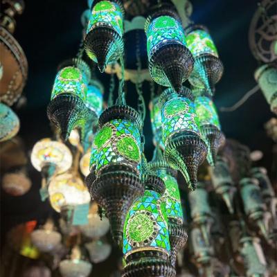Turkish Mosaic Insert Chandelier, Handmade Moroccan Ceiling Light